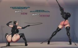 lerra22, 2girls, armbinder, arms_behind_back, bell