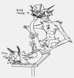 akutsune, alien, anal, anal_sex, antennae_(anatomy)