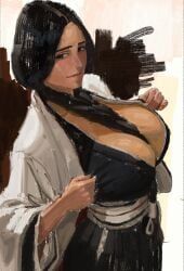 unohana_retsu, bleach, antsiart, 1girls, black_hair
