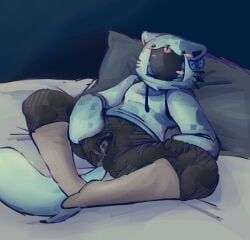 hyperlaser_(phighting), phighting, bedroom, black_body, blush