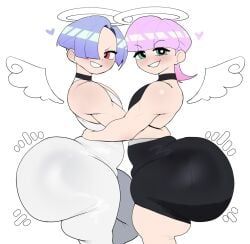 polyester_(psg), polyurethane_(psg), panty_&_stocking_with_garterbelt, motylek, 2boys
