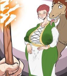 rape_horse, hero_wars, brave:feat, 1boy, after_kiss