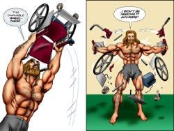 dcmatthews, abs, biceps, brown_hair, hair