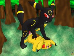 eeveelution, pikachu, pokemon_(species), pokémon_(species), umbreon