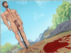 abs, bad_end, bara, beheaded, big_penis