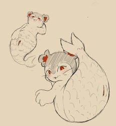 chiikawa, holemann, 3_fingers, anthro, aquatic