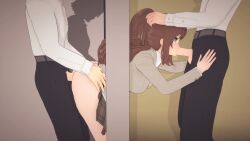 original, siihorsu, 1girls, 2boys, anal