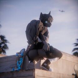 ashwolfie, aircraft, airplane, anthro, anus