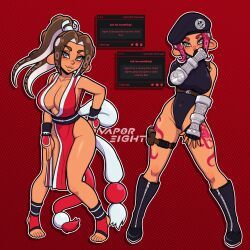 agent_8_(splatoon), cammy_white_(cosplay), mai_shiranui_(cosplay), octoling, octoling_girl