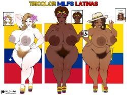 original_character, original, world_cup, m_jr_art, 3girls