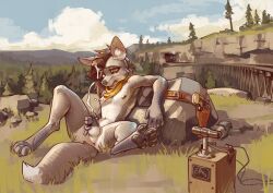 elie-s_den, anthro, belt, bodily_fluids, canid