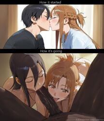 asuna_yuuki, kazuto_kirigaya, kirigaya_kazuto, kirito, kirito_(sao-ggo)