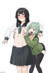 terui_arisu, seitokai_ni_mo_ana_wa_aru!, 1boy, 1girl, :t