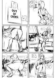 anna_(biku), original, biku, 1girls, black_and_white