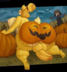 digby_(animal_crossing), isabelle_(animal_crossing), animal_crossing, halloween, nintendo