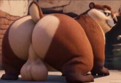 the_nut_job, 1boy, all_fours, arching, ass