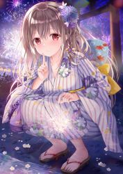 maeda_shiori, twinbox_school, sousouman, 1girl, aerial_fireworks