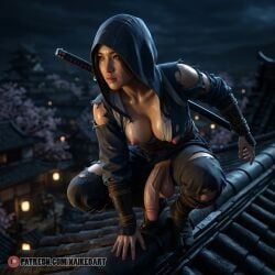 fujibayashi_naoe, assassin's_creed_(series), assassin's_creed_shadows, naikedart, exposed_breasts