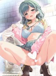 original, nikuya_(nikuniku_nikuya), 1girl, ankle_socks, black_ribbon