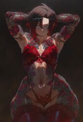 ruby_rose, rwby, zeyayelan, 1girl, abs