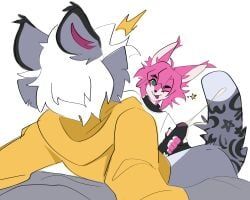 kunfen, anthro, black_long_sleeved_shirt, blep, bodily_fluids