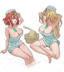 mythra, mythra_(xenoblade), pyra, pyra_(xenoblade), spicycurryart