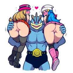 dawn_(pokemon), machamp, serena_(pokemon), serena_(pokemon_games), nintendo