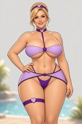 rgomez007, 1girls, beach, belly_button, bikini