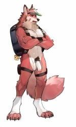 dr.kiyo, anthro, backpack, balls, bandage