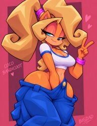 coco_bandicoot, crash_(series), bigdad, 1girls, ass