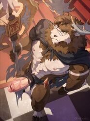 biff_the_moose, cobu, abs, anthro, antlers