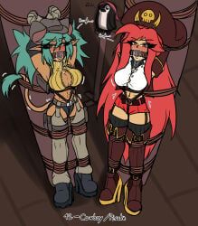 erkal0, 2girls, bondage, boots, bound