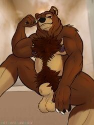 animal_genitalia, anthro, balls, bear, big_balls