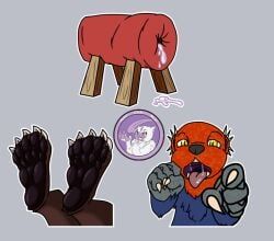 hyperchibiabsol, agamid, bodily_fluids, breeding_mount, claws