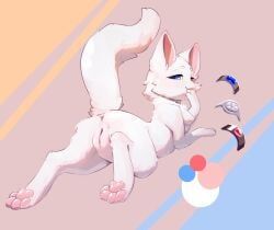 lunargent, anus, blue_eyes, cat_smile, cheek_tuft
