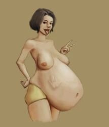 1girls, belly, belly_bulge, big_belly, big_belly_bulge