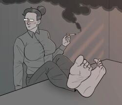 nobody, pronoun_palace, artist_request, 1girls, cigarette