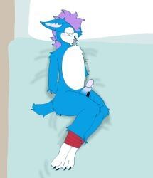 samlssms, anthro, bdsm, bed, blue_body