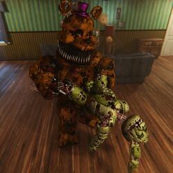 fredbear_(fnaf), nightmare_fredbear_(fnaf), springtrap_(fnaf), five_nights_at_freddy's, five_nights_at_freddy's_3