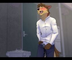 cerffou, citris, alley, anthro, anthro_peeing