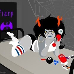 vriska_serket, homestuck, grey_skin, thick_thighs