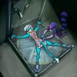 allegrofox, anthro, arms_tied, armwear, body_writing