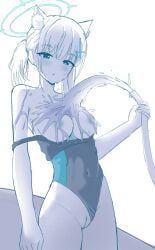 shiroko_(blue_archive), blue_archive, maikurorensu, 1girls, :o
