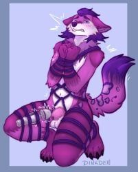 dinkden, anthro, arms_tied, balls, bdsm