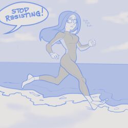 pizzacakecomics, apopfonz, barefoot, beach, bodysuit