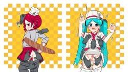 hatsune_miku, kasane_teto, kasane_teto_(sv), obsolete_meat, synthesizer_v