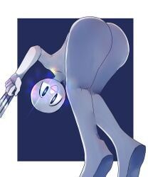 arakawa_(marikinonline4), marikinonline4, bent_over, eye_contact, holding_weapon