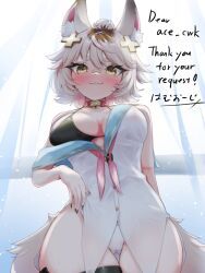 shirahiko_(vtuber), indie_virtual_youtuber, 0806ohji, animal_ears, bikini