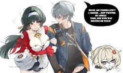 astra_yao, evelyn_chevalier, wise_(zenless_zone_zero), zenless_zone_zero, 1boy