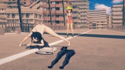 lin_kaimane, sirivt, owozu, 2girls, ass